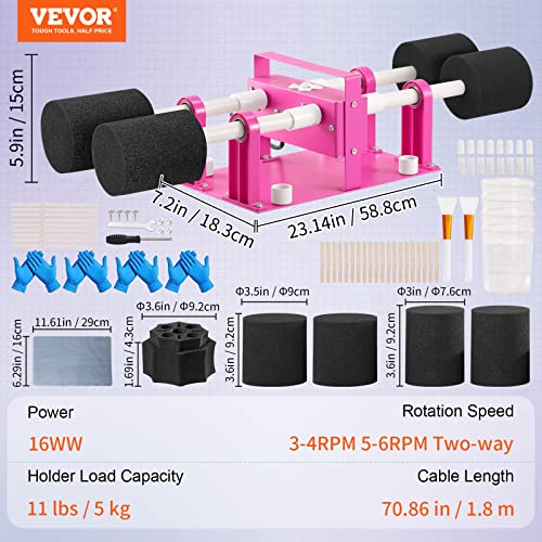 VEVOR 4 Cup Turner for Crafts Tumbler, Multiple Tumbler Turner DIY Glitter Epoxy Resin Tumblers, Epoxy Pen Turner Attachment w/Silent UL Motor - WoodArtSupply