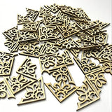 Amosfun 50pcs Solid Wood Carved Corner Onlay Furniture Home Decorations Unpainted Applique Gifts DIY Amosfun