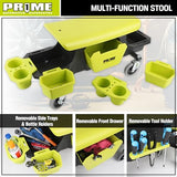 PR1ME Rolling Detailing Creeper Seat, Roller Mechanic Detailing Utility Seat, Rolling Mechanic Stool with Wheels, Removable Tool Trays Drawer, 300 Prime 1