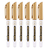 6Pc Gold Silver Epoxy Resin Drawing Pen Gold Leafing Point Pen Marker Acrylic Paint Highlights Metallic Permanent Marker Silicone Molds epoxy resin W-LOVE