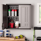Suncast BMC3000 Cabinet-Resin Construction for Wall Mounted Garage Storage, 30.25" Organizer, Silver/Platinum Suncast
