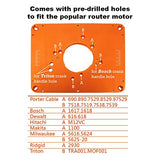 O'SKOOL Precision Aluminum Router Table Insert Plate, Router Templates With Pre-Drilled Adapt to Multiple Routers of Different Model O'SKOOL