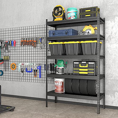 SDXYSTCE 5-Tier Garage Shelving Unit Heavy Duty,40”W x 18”D x 72”H All Metal Storage Shelves，2200 lbs Load Capacity Adjustable Sturdy Shelves for