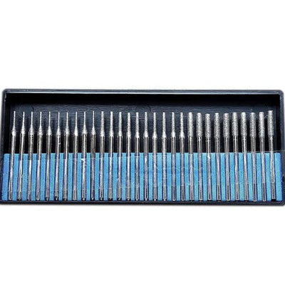Diamond Drill Bits 1mm 2mm 3mm 30 pcs Diamond Jewelry Drill Bits for Sea Glass Shells Gem Stones Lapidary Equipment Compatible with Dremel Diamond