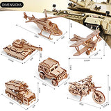 calary 3D Wooden Puzzle Simulation Animal Dinosaur Assembly DIY Model Toy for Kids and Adults,Set of 6 calary