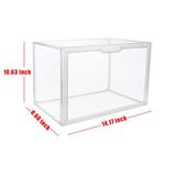 GUDEMAY Clear Stackable Plastic Storage Bins with Magnetic Lid, Dustproof Book & Cosmetic Display Cases, Large Figures Collectibles Showcase, Shoe GUDEMAY