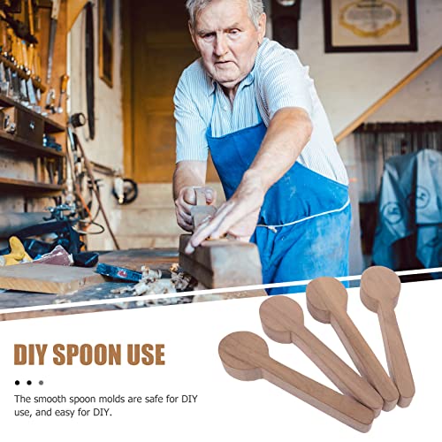 EXCEART 4pcs Unfinished Wooden Spoon wood carving blocks basswood for whittling Wooden Spoons Craft whittling wood blanks whittling craft kit jar EXCEART