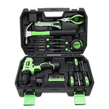 DNA MOTORING TOOLS-00018 Green 27 PCs 12V Cordless Power Drill Driver Bit Set w/Charger+Screwdrivers+Pliers Home Repair Kit, mint green DNA MOTORING