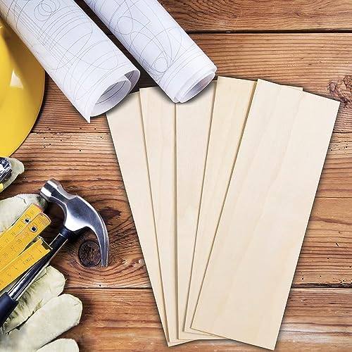 24 Pack Basswood Sheets for Crafts 12 x 4 x 1/16 Inch-2 mm Thick Unfinished Wood Sheets Thin Plywood Boards for Drawing, Painting, Wood Engraving,
