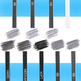 Dyvicl Compressed Graphite Charcoal Sticks, Square Black White Charcoal for Sketching, Drawing, Shading, Blending, Pack of 18 Dyvicl