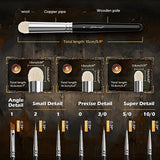 Miniature Paint Brushes Drybrush-10pcs Micro Detail Paint Brush Set,Small Fine Detail Brushes for Acrylics,Watercolors & Paint by Number, Citadel, golden maple