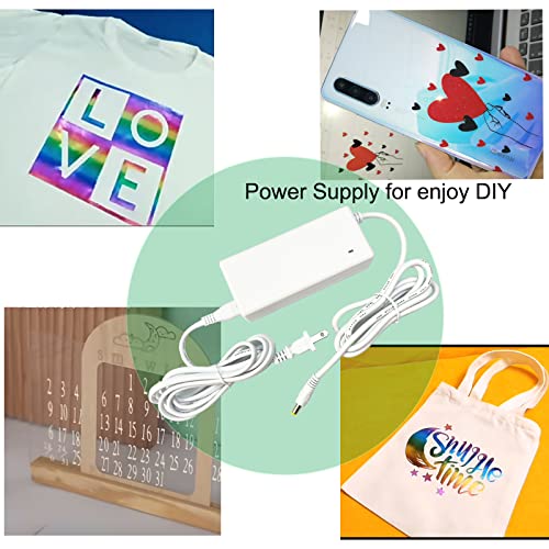 Power Cord Compatible with Cricut Maker 3 Cutting Machine 24VDC Power Replacement Cord Compatible with Cricut Maker 3 Power Adapter & Cord(White) LaWana