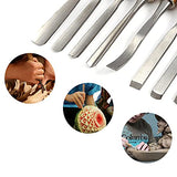 Wood Chisel Tool Set, 12pcs Woodworking Chisels Wood Carving Tools Trimming Down Wood Woodworking Lathe Gouges Tools with Roll-Up Carrying Case for Zerone