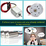 STEM 4 Set Solar Motor Kit,Wooden Model Electric Car Science Experiment Projects,Educational 3D Building Puzzles Electronic with 3 Different Motors SCAEMO