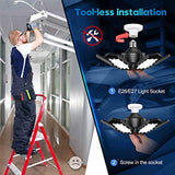 TANBABY 2 Pack LED Garage Lights, 30000LM Deformable Best Garage Light Ceiling LED Shop Lights, 150W E26/E27 LED Light Garage Lighting with 6+1 TANBABY