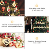 VOSAREA 50pcs Wooden Sign Pendant Ornaments for Gifts Unfinished Wood Cutouts Wood Heart Embellishments Heart Wood Cutout Natural Wood Slices Hanging VOSAREA