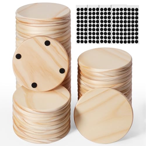 48 Pack Unfinished Wood Coasters, GOH DODD 4" Wood Slices for Nature Crafts & Wedding Decoration, Blank Coasters Wood Kit for DIY Architectural