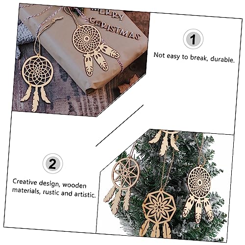 LALAFINA 120 Pcs Wooden Dreamcatcher DIY Dream Catcher Kit Unfinished Christmas DIY Kits Christmas Rustic Decor Macrame Dreamcatcher Wall Hanging - WoodArtSupply