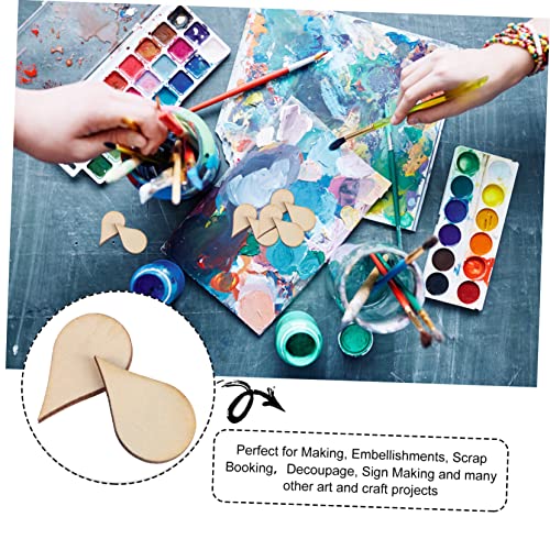 Gogogmee 50pcs Woodsy Decor Nativity Decor Christmas Decorations Teardrop Earrings Xmas Gifts Water Drop Shape Wood Piece Wood DIY Chip DIY Craft Gogogmee