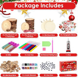 MAPVOLUT Christmas Wooden Arts and Crafts Kits for Kids, Arts & Crafts Gifts for Boys Girls Wooden Painting Kit Wood Slice Creative Activities Kits MAPVOLUT