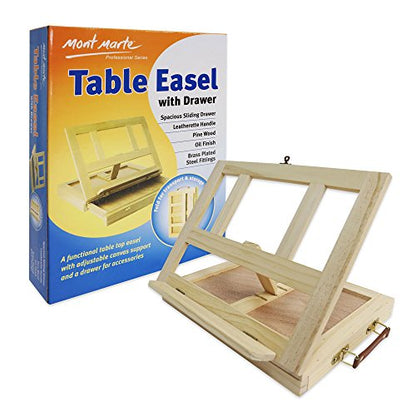 Mont Marte Table Easel w/Drawer - Pine - WoodArtSupply