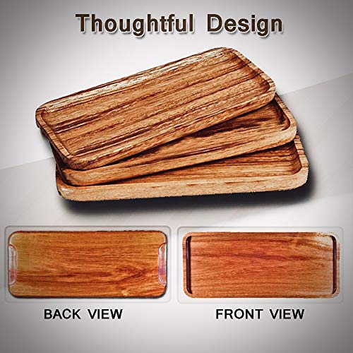 Wooden Serving Tray and Platters Dishwasher Safe Set of 3 Unfinished Wooden Platters Party Plates Bar Plate Wooden TV Trays Fruit Serving Food Board wood tray