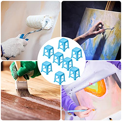 8 Pieces Canvas Stands Paint Stands for Painting Mini Canvas Feet Risers Canvas Support Stands for Fluid Acrylic Pouring Paint Supplies (Blue) - WoodArtSupply