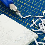 Falling in Art Carving Blocks Stamp Making kit, Linoleum Blocks Printing Kit with 6 Shaped Blades Cutting Tool,12 Pack Rubber Carving Blocks and 3 Falling in Art