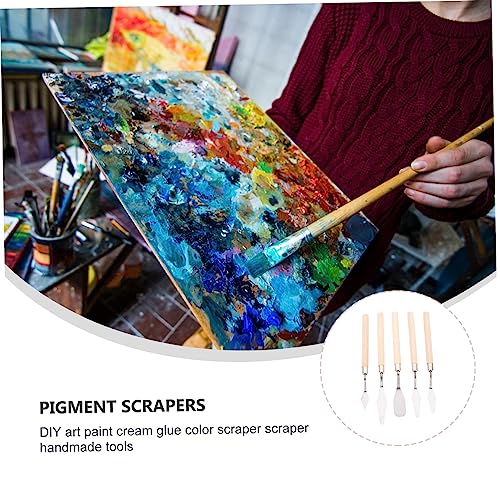 ibasenice 5pcs Art Scraper Metal Spatula Metal Tray Stainless Steel Spatula Metallic Spray Paint Spray Paint for Metal Drawing Scrapers Art Painting ibasenice