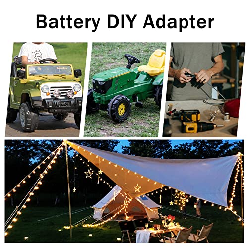Power Wheel Adapter for Dewalt 20V Battery with Fuse & Wire terminals，Work with for Dewalt DCB205 DCB206 DCB200 Lithium Battery；Power Wheel Battery Crivnhar