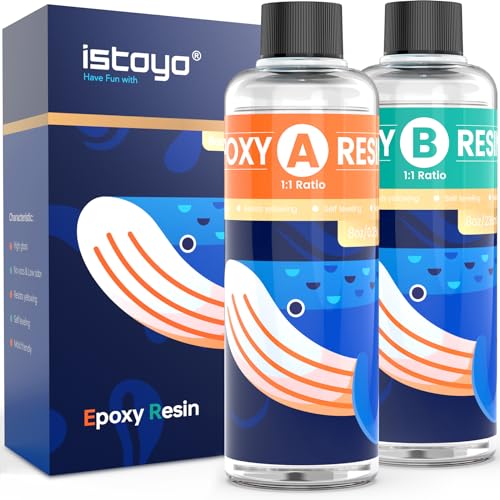 ISTOYO Epoxy Resin, 16 OZ Crystal Clear No Bubbles Epoxy Resin Kit, Fast Curing Epoxy Resin for Table Tops, Jewelry Making, Coating, Casting, DIY Art - WoodArtSupply