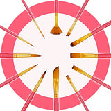 Transon Artist Paint Brush Set of 12 for Acrylic Watercolor Gouache Oil Craft Painting Pink TRANSON