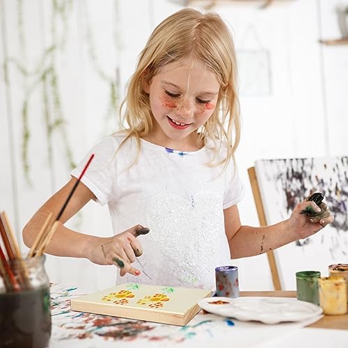 SHUESS 10 Pack 8'' x 8'' Wood Panel Boards, Unfinished Wooden Canvas Panels, Cradled Wood Panels for Painting, Drawing and DIY Crafts Projects, SHUESS