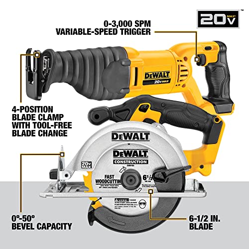 DEWALT 20V MAX Combo Kit, Compact 6-Tool (DCK620D2) - WoodArtSupply