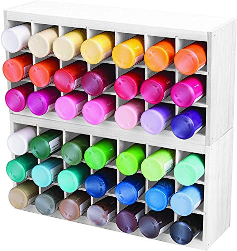 ArtBin 6828AG Paint Storage Tray, Art & Craft Supply Storage, Super Satchel System Accessory, Wall Mountable 21 Compartment Paint Organizer, White ArtBin