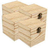 NOLITOY 4pcs Box Wooden Gift Box Unfinished Unpainted Chest Wooden Storage Chest Wood Trinket Containers Snack Food Gifts Storage Bins Jewelry Wood NOLITOY