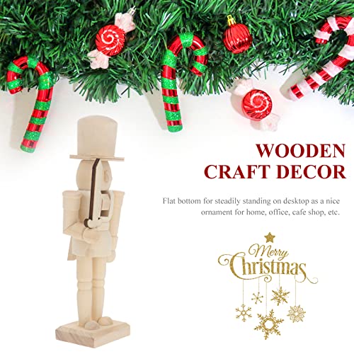 BESPORTBLE Christmas Nutcracker Wooden Nutcracker Soldier Adornment Wooden Nutcracker Craft DIY Graffiti Adornment