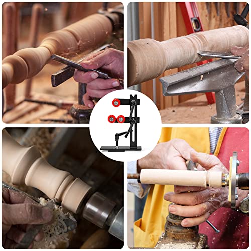 Wood Lathe Steady Rest, JAZORR L Shape Woodworking Steady Rest, Lathe Tool Rest,Wood Lathe Tools, Wood Lathe Tools and Accessories with Three Metal JAZORR