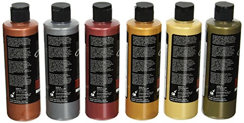 Chroma Molten Metals Acrylic Paint Set, 8.4 oz Bottle, Assorted Color, Set of 6 - 1442894 Chroma