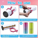 Sublimation Tumblers Pinch Kits,Pinch Perfect Tumbler Clamp for 20 Oz Sublimation Blanks Tumblers Pinch Perfect Clamp Grip Tool, Heat Transfer Tape Majreey