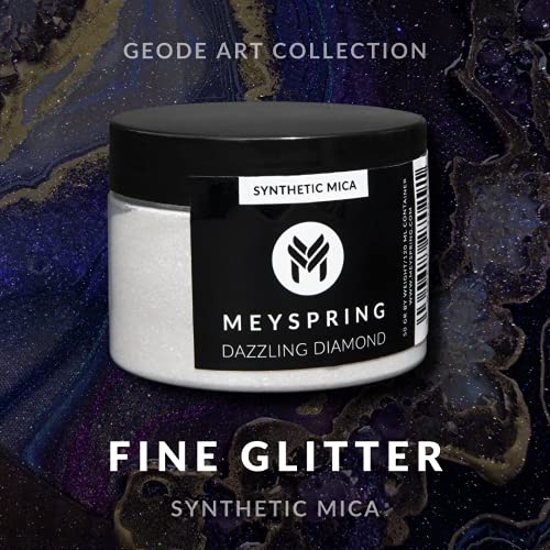 MEYSPRING Dazzling Diamond - White Glitter Mica Powder - Resin Glitter - White Mica Powder for Epoxy Resin - Resin Color - Mica Powder for Lip Gloss - WoodArtSupply