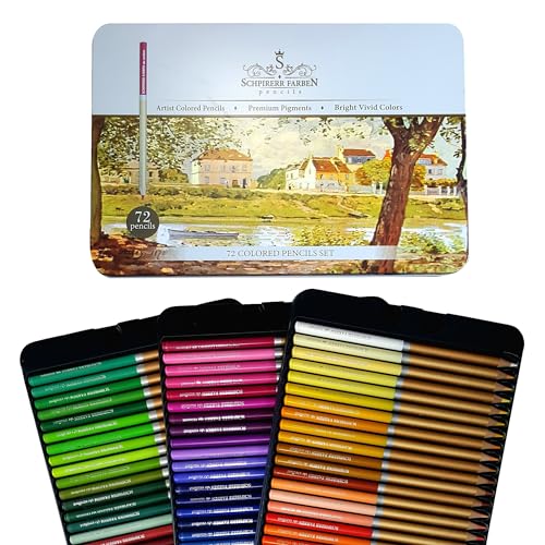 Professional Premium numbered 72 Colored Pencils Set Schpirerr Farben – Oil Based Soft Core, Ideal For Adults, Artists, Sketchers & Children – - WoodArtSupply