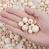 300pcs 10MM Wood Beads Natural Unfinished Round Wooden Loose Beads Wood Spacer Beads for Craft Making Decorations and DIY Crafts(10MM) pojah