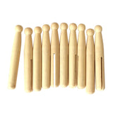 Healifty 10pcs Unfinished Wooden Peg Dolls Wooden Clothes pin Doll Peg Baby Doll Unfinished Clothespins Peg DIY Sticks Round Wooden clothespins Healifty
