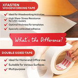 XFasten Double Sided Woodworking Tape 1/2" x 36 Yards (4-Pack) - Double Face Woodworker Turner's Tape for Wood Template, Edge Banding, Routing, XFasten