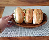 WRIGHTMART Acacia Wood Oval Bowl, Handmade, Rustic Server for Foods, Salads, Fruits, Bread - Dining Table & Kitchen Counter Décor - Entryway Key & WRIGHTMART