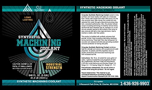 Premium Synthetic Machining Coolant - 640 FL. OZ. (5 Gallon) Cutting/Grinding/Sawing CLIsyntec