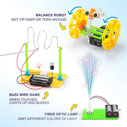 STEM Robotics Kit, 6 Set Electronic Science Projects Experiments for Kids Ages 8-12 6-8, STEM Toys for Boys Craft, DIY Engineering Build Robot - WoodArtSupply