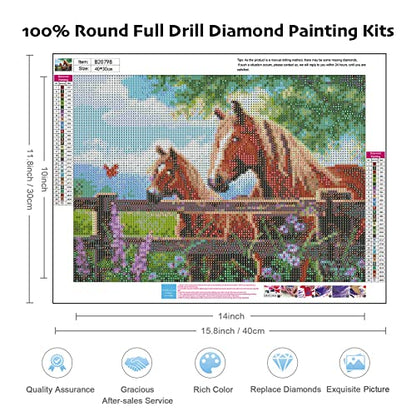 Horse Diamond Painting Art Kits for Adults and Kids,5D Diamond Painting Horse Kits for Adults and Kids, Diamond Art Horse Kits for Home Wall Decor