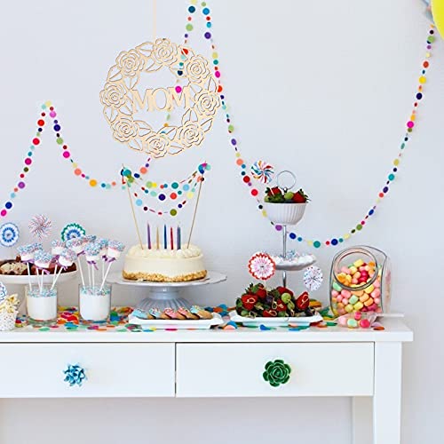 PartyKindom 10pcs Mother's Day Pendant Wooden Embellishments Mother s Day Party Decor Unfinished Wood Cutouts decoraciones para salas de casa Wreath PartyKindom